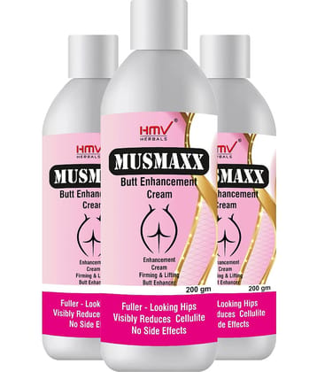 HMV Herbals Musmaxx-Hip Enhancement Cream for Men & Women for Beautiful back (Pack of 200gm X 3)