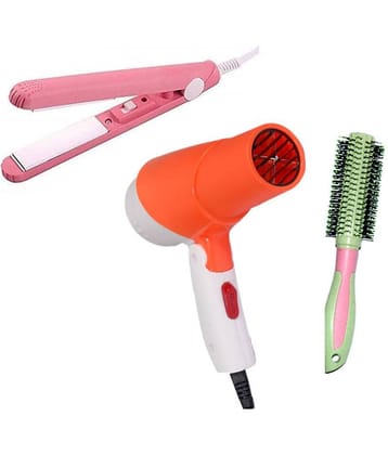 Lenon LE-1280 Orange Hair Dryer & Hair Straightener Combo ( Multicolor Comb )