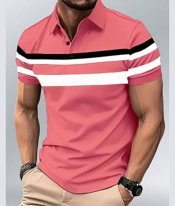 ENITOR Men Cotton Blend Regular Fit Printed Polo T Shirt ( Green )