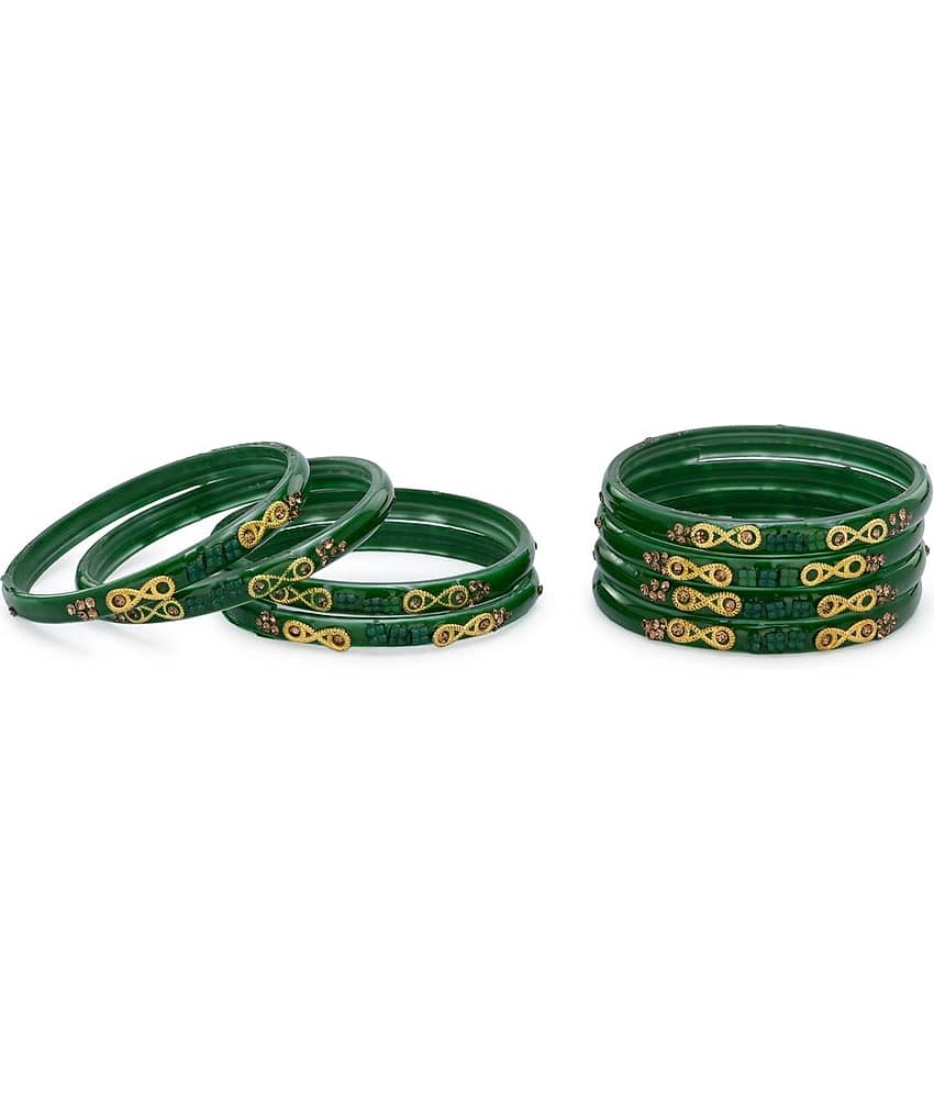 Somil Green Bangle Set ( Pack of 8 )