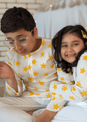 Cotton Night Wear for Kids | Stars-1-2Y