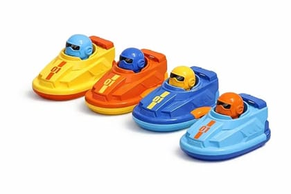 Braintastic Go Kart Press Slide Toy for Kids | Push and Go Racing Car with Driver Figure | Mini Friction Powered Vehicle Toy for Toddlers Boys Girls 3+ Years Fun Gift Multicolor (Pack of 06)