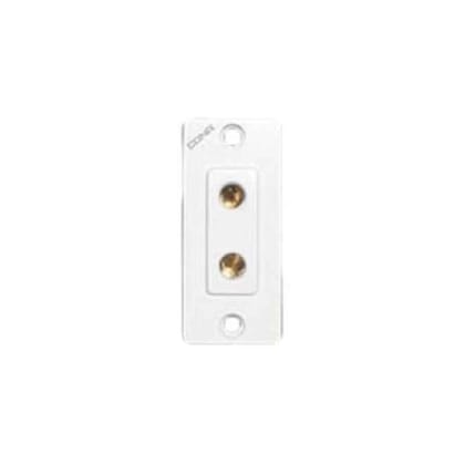 Cona Gold 6A Plastic White 2 Pin Socket, 1551 (Pack of 20)