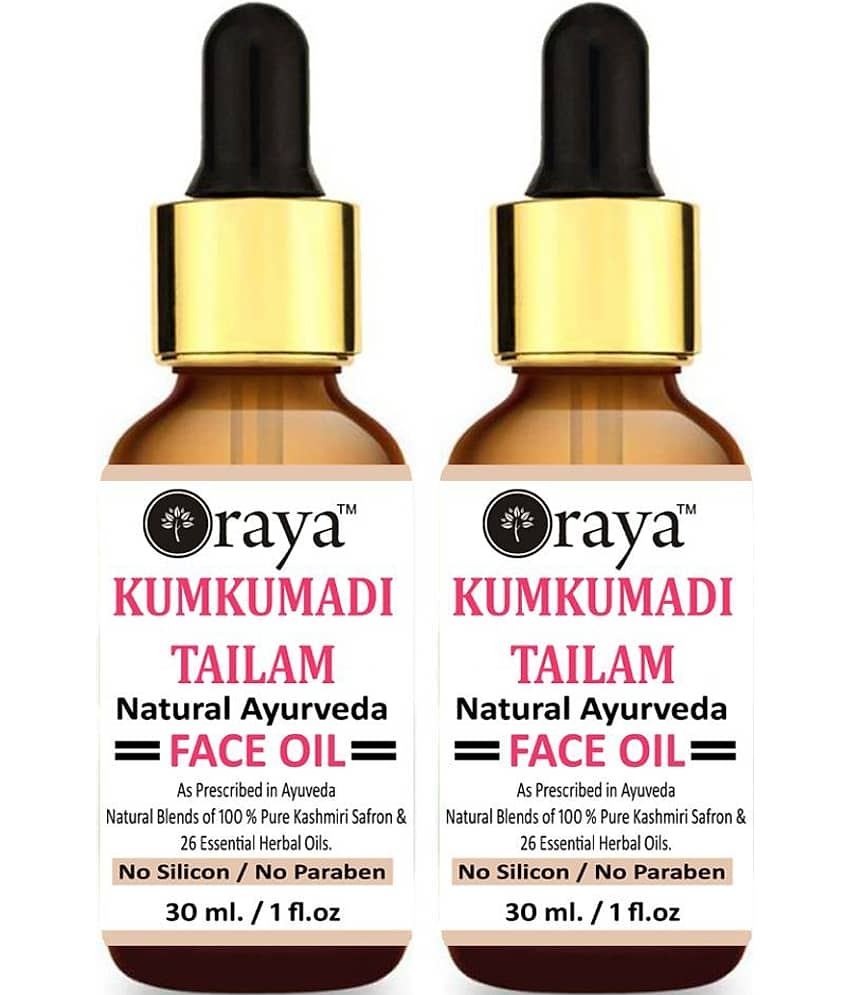 ORAYA Ayurvedic Kumkumadi Talim Face Oil For Skin Brightening & Glowing Face Serum 60 ml Pack of 2