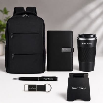 Premium 6-in-1 Personalized Backpack Gift Set with Tumbler