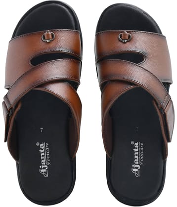 Ajanta - Black Men's Leather Slipper