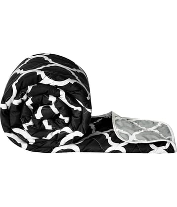 DIVINE CASA Microfiber Abstract Single Comforter ( 230 x 140 ) Pack of 1 - Black