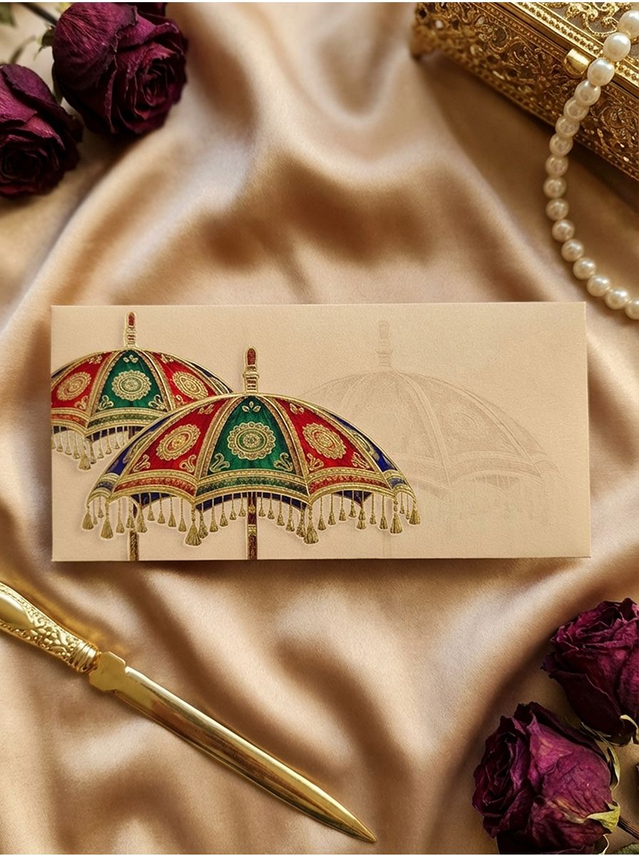 Royal Chhatri Money Envelope – Premium Heritage Shagun Envelope for Wedding & Festive Gifting