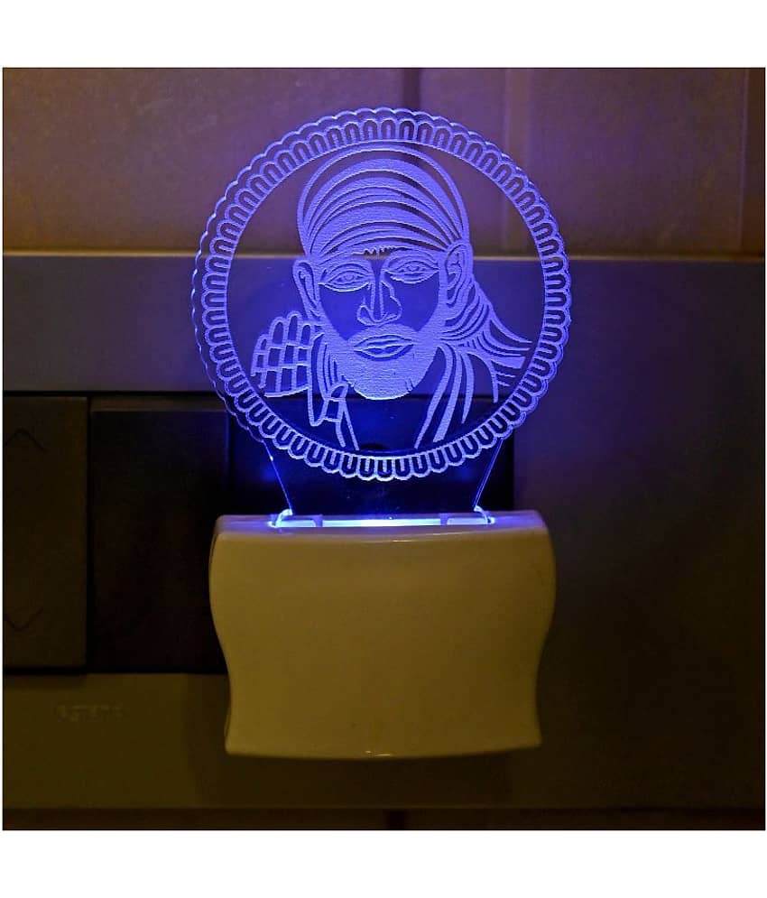 AFAST Sai Baba  Night Lamp White - Pack of 1