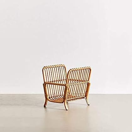 Dastkar Crafts Bamboo Rattan Cane Magazine Storage Rack (39 x 39 x 40)