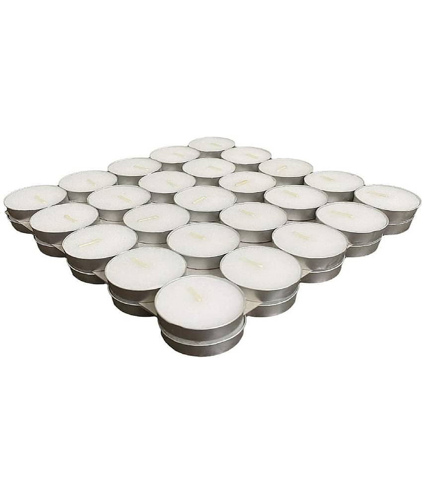 PROSPERRO LUMO - White Unscented Wax Tea Light Candle 4 cm ( Pack of 50 )