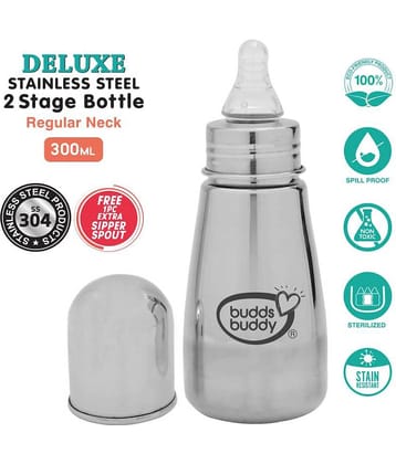 Buddsbuddy - Grey 300 ml Feeding Bottle (Pack of 1)