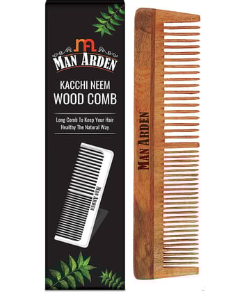 Man Arden Natural Kacchi Neem Wood Hair Comb For Healthy Scalp