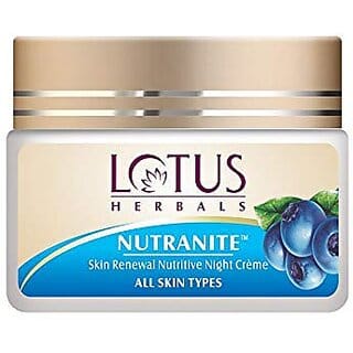 Lotus Herbals Nutranite Skin Renewal Nutritive Night Cream  For All Skin Types  50g