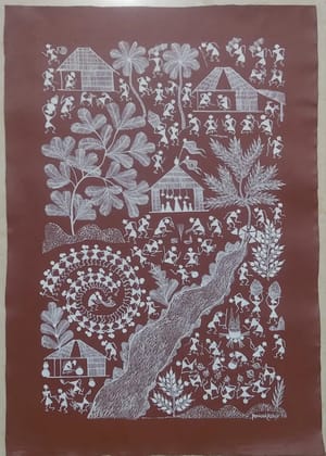 Vivid Red Sheet Canvas Painting Home Decor