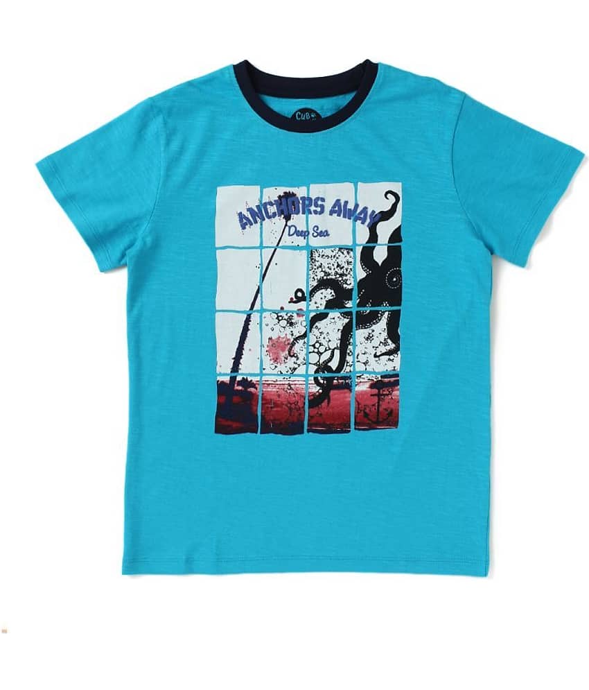 Cub Mcpaws Pack of 1 Boys Cotton T-Shirt ( Blue )