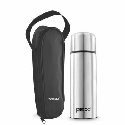 Pexpo Stainless Steel 18 Hours Hot & Cold Thermosteel Insulated Flask, 500 ml, Silver, Flip Pro | Leak-Proof & Odorless