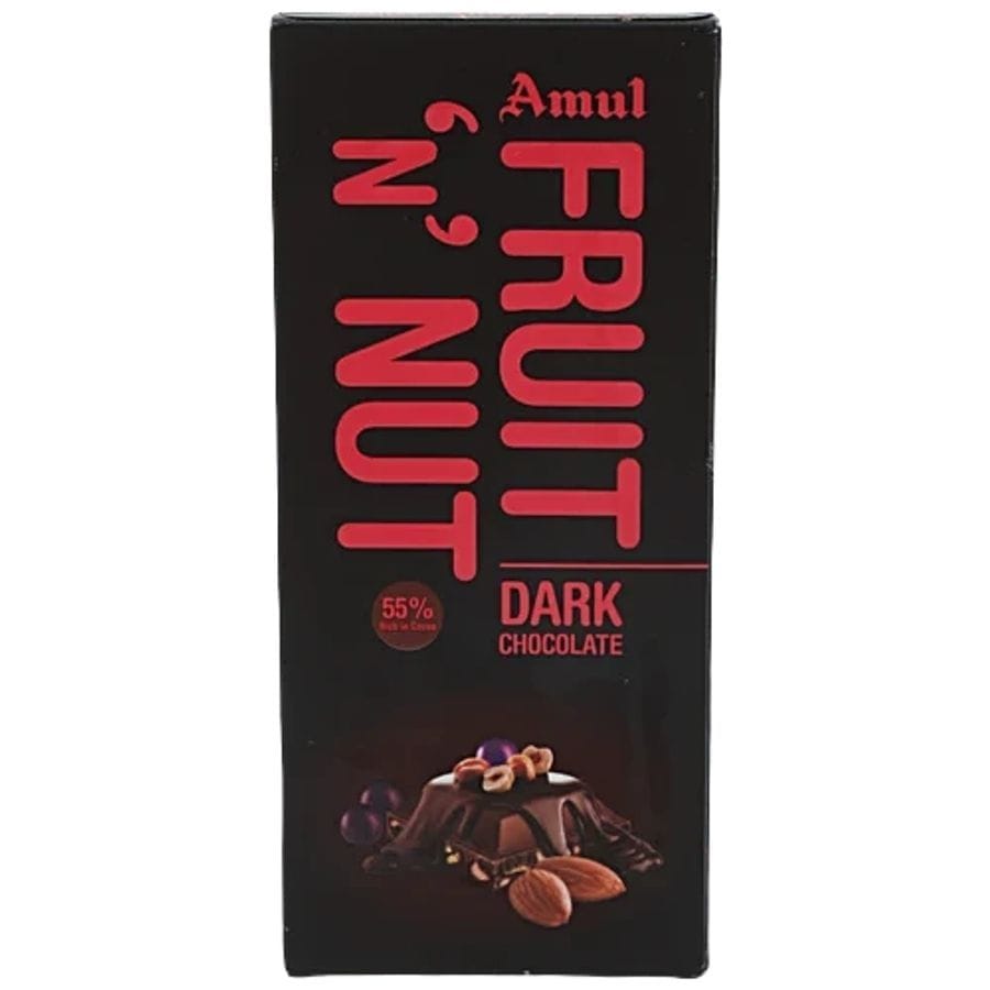 Amul Fruit N Nut Dark Chocolate, 150 g Carton - 150 mL - 150 mL - One unit