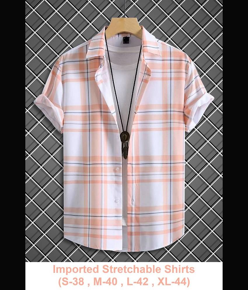 REXZA Polyester Regular Fit Printed Half Sleeves Men's Casual Shirt - Pink ( Pack of 1 )