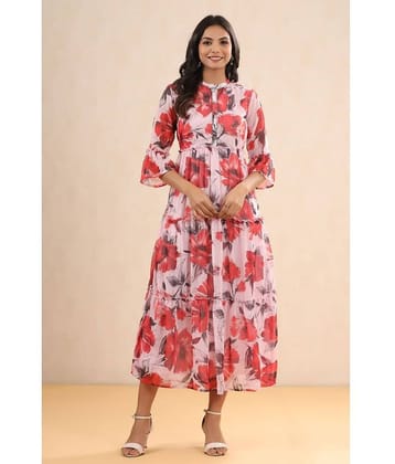 Juniper Women Chiffon A-line Dress ( Pink )