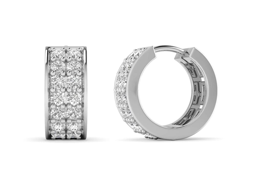 Two Line Boxed Hoop Earrings