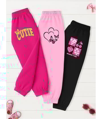 Kuchipoo Pack of 3 Girls Cotton Blend Trackpants ( Colors )