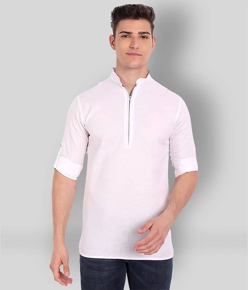 Vida Loca - White Linen Slim Fit Men's Casual Shirt (Pack of 1)