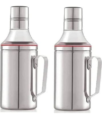Dynore - Steel Silver Oil Container ( Set of 2 - 750 ml )