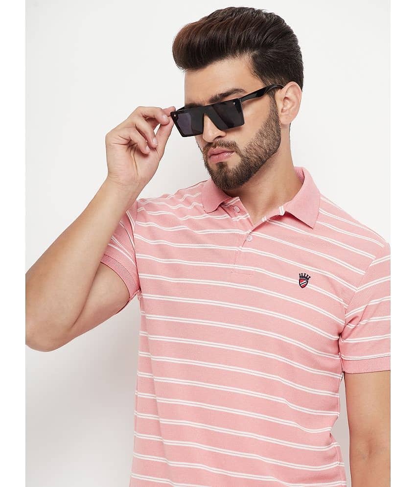 RELANE - Pink Cotton Blend Regular Fit Men's Polo T Shirt ( Pack of 1 )