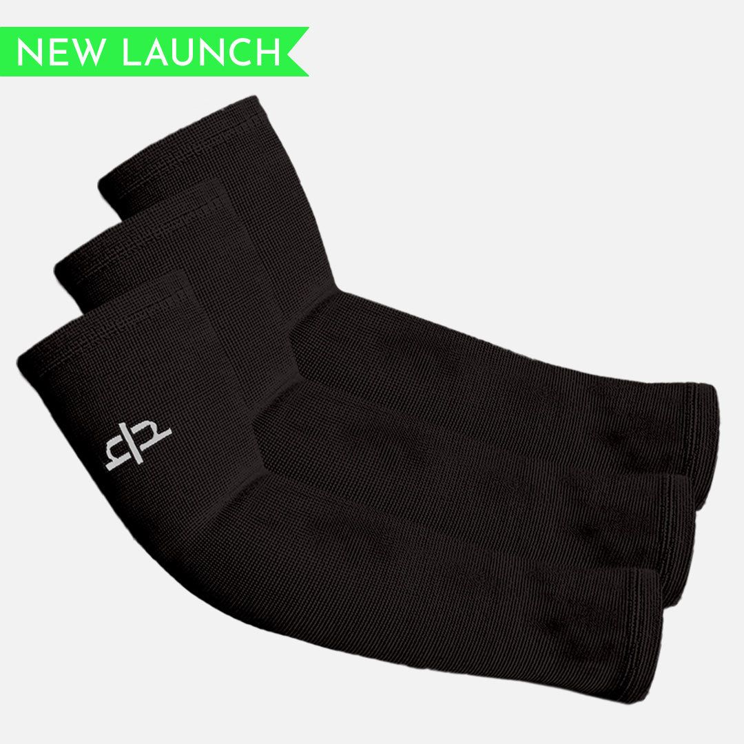 Heelium Bamboo Full Arm Compression Sleeve - Pack of 3-Black | Black | Black
