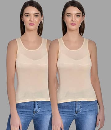 AIMLY Cotton Camisoles - Beige Pack of 2