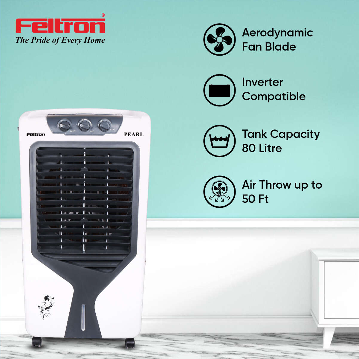Feltron 80 Ltr Desert Air Cooler (Pearl)
