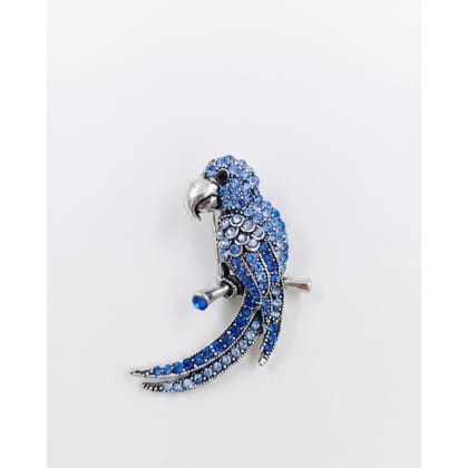 Brooch Blue Crystal Parrot 