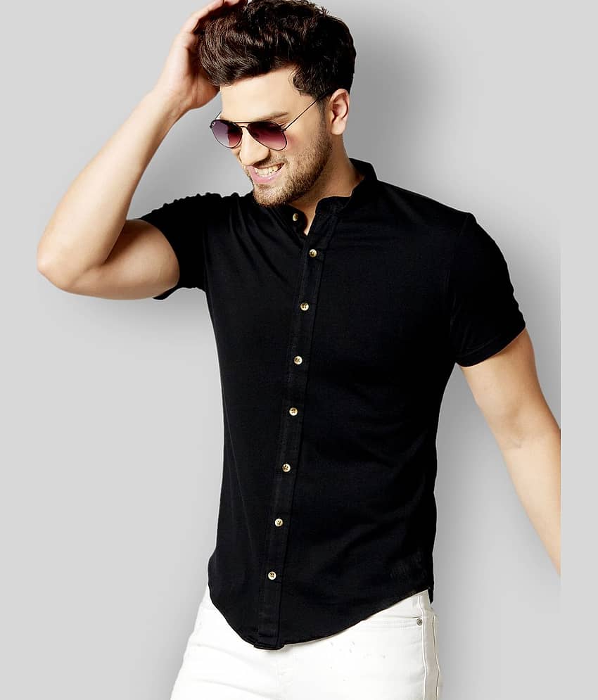 GESPO - Black Cotton Blend Regular Fit Men's Casual Shirt (Pack of 1)
