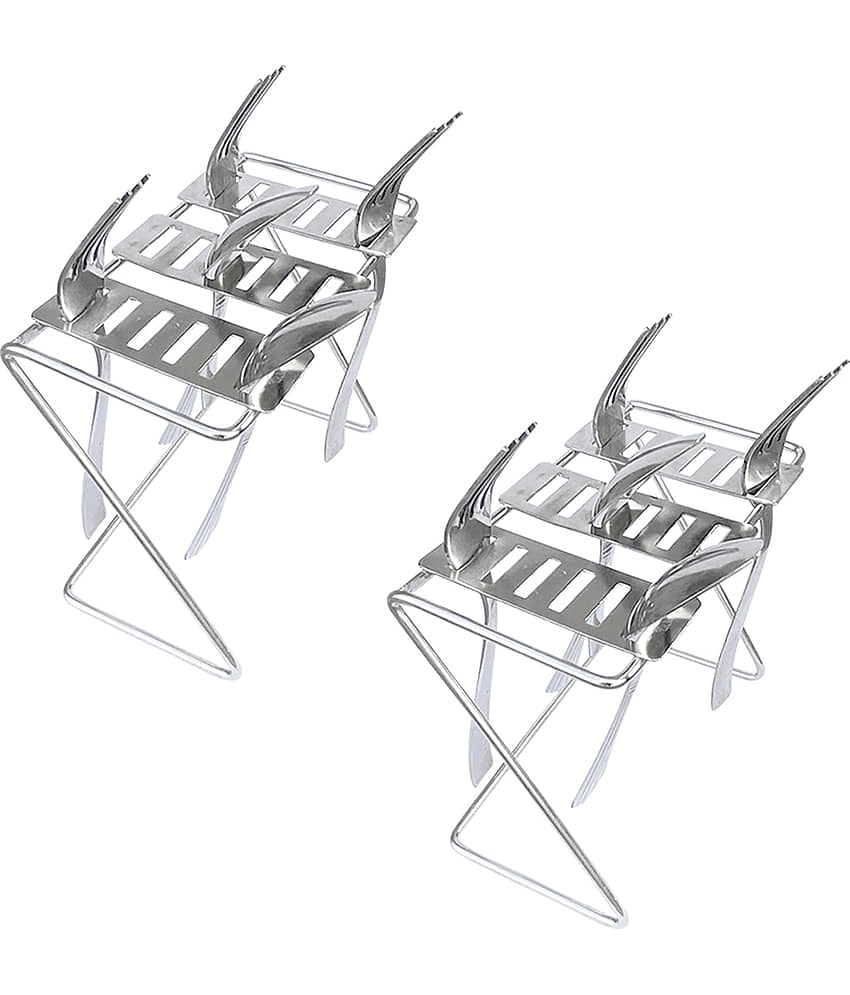 OC9 Silver Stainless Steel Storage Racks ( Pack of 2 )