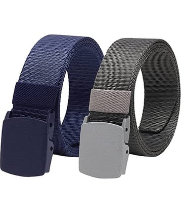 Clock21 - Blue Canvas Men's Casual Belt ( Pack of 2 )