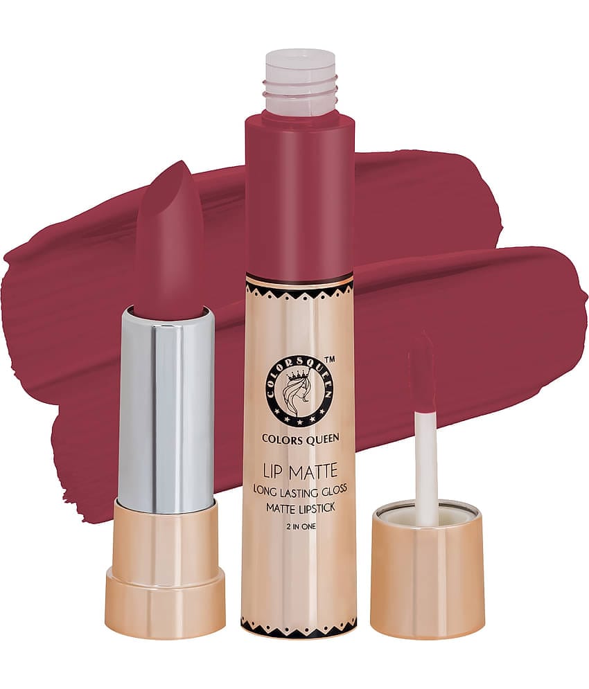 Colors Queen 2 in 1 Matte Finish Water Proof Lipstick Coffee (Shade - 09)