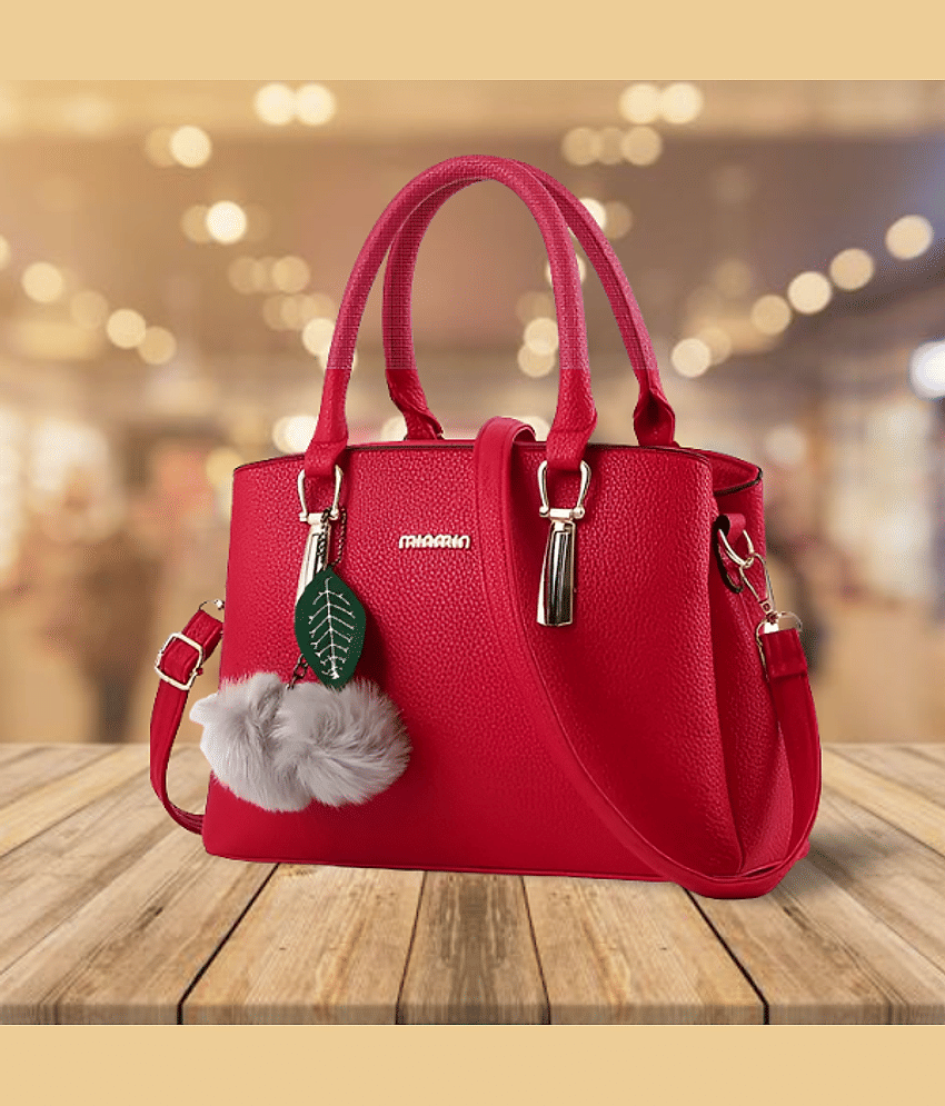 The monaina crapt Shoulder Bag PU Set of 1 ( Red )