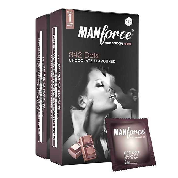MANFORCE Chocolate flavor condom - 10 Pieces x Pack of 2 Condom (Set of 2 20 Sheets)