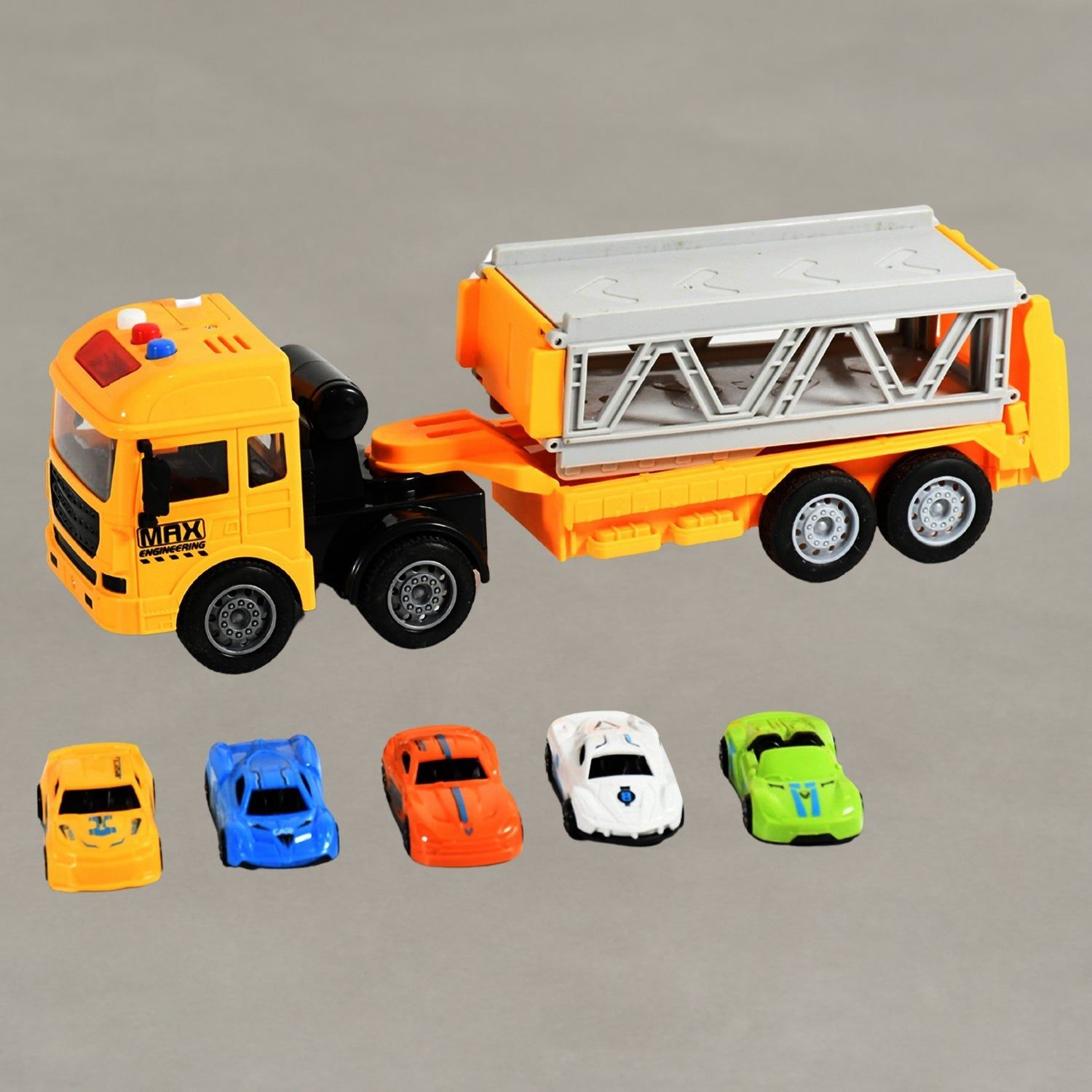 Realistic Long-Haul Toy Vehicle Transport Playset with Lights and Sound