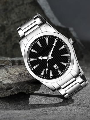 Black Dial Date Function Analog Watch for Men LR148