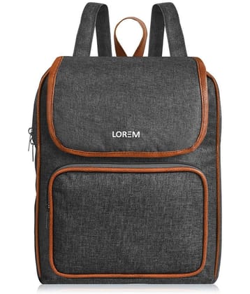 Lorem 5 Ltrs Grey Faux Leather College Bag - Grey