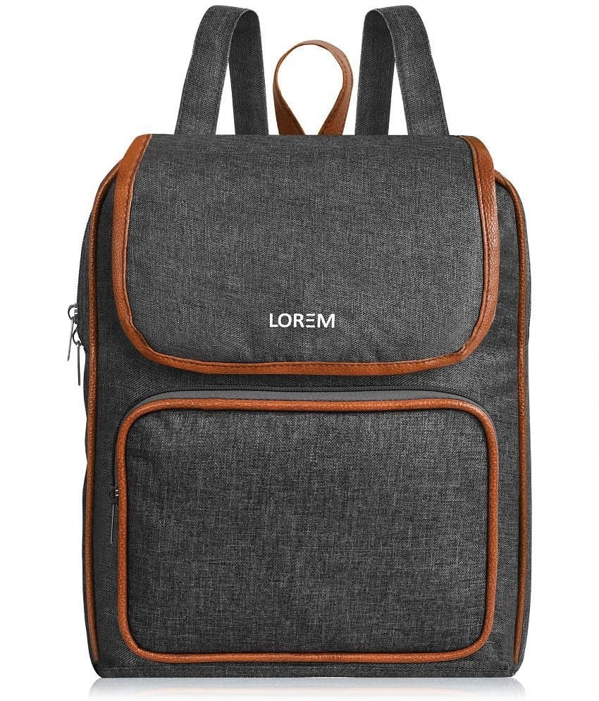 Lorem 5 Ltrs Grey Faux Leather College Bag - Grey
