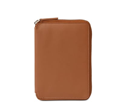 ZIP PASSPORT CASE-TAN