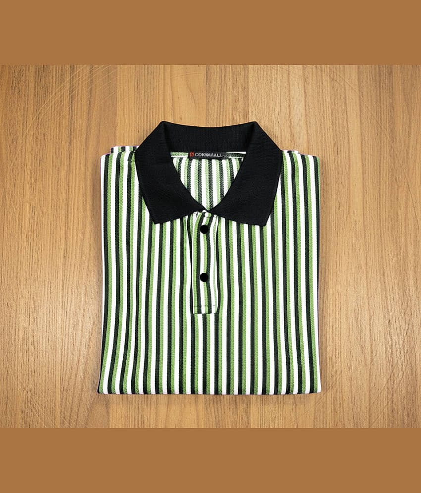 CATBUNNY Men Cotton Blend Regular Fit Striped T-Shirt ( Multicolor2 )
