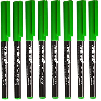 Artline CDR/DVD Marker Green Pack of 10 X 5 Packs (50 DVD's Markers) | On Multiple Surface: Metal, Plastic/OHP, Glass/Porcelain & Carton
