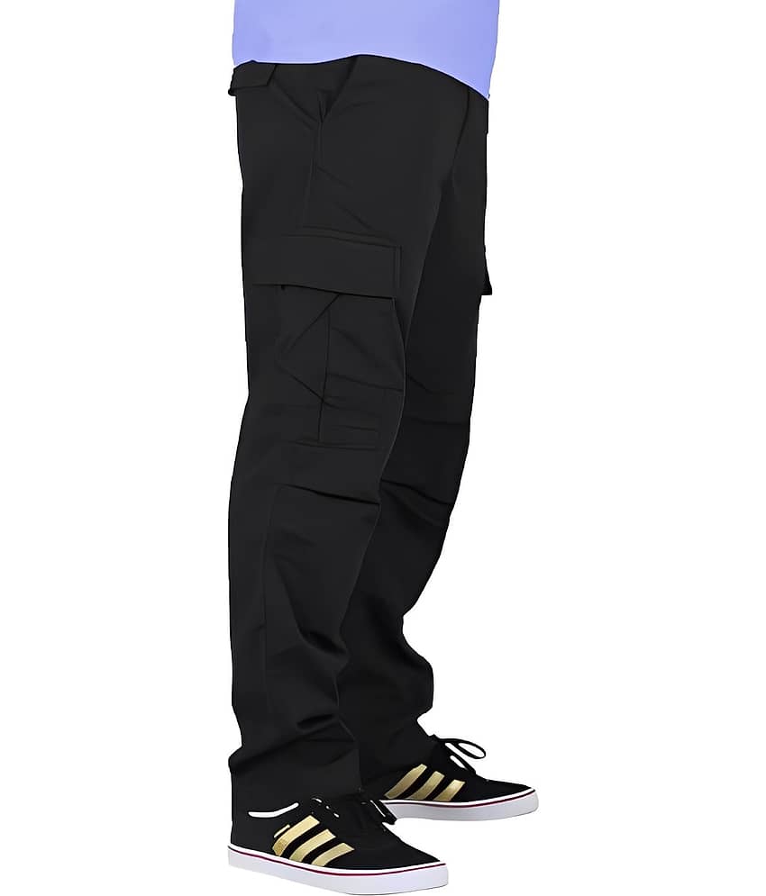 Reoutlook Relax Flat Men's Cargos - Black ( Pack of 1 )