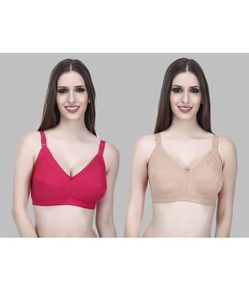 Elina Pack of 2 Cotton Non Padded Women's T-Shirt Bra ( Pink )