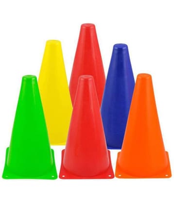 EmmEmm Pack of 6 Pcs 9 Inch Field/Ground Marking Cones for Football/Hockey/Base Ball/Cricket Etc