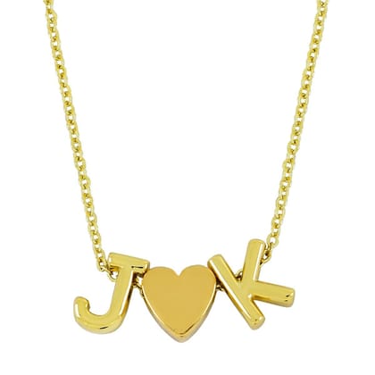 Heart Customized Initial Letter Necklace Pendant Chain-A